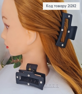 Краб пластик Прямий з камінцями 8,5см, чорний 212112 фото