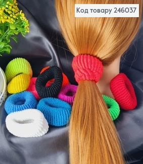 Резинка калуш Махра м'яка  велика кольорова 12шт/уп 246037 фото