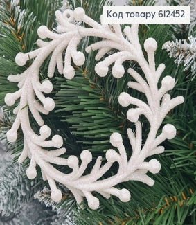 Новорічна фігура Блиск Віночок БІЛИЙ, 13*13см, Україна 612452 фото