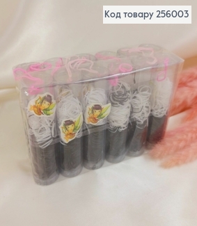 Резинка силиконовая Тропиканка чорная/белая 12уп 256003 фото