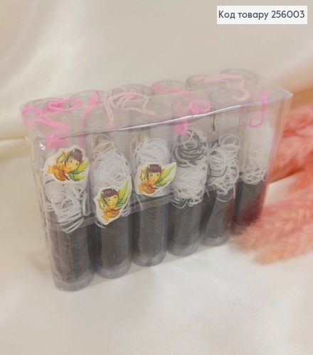 Резинка силиконовая Тропиканка чорная/белая 12уп 256003 фото 1