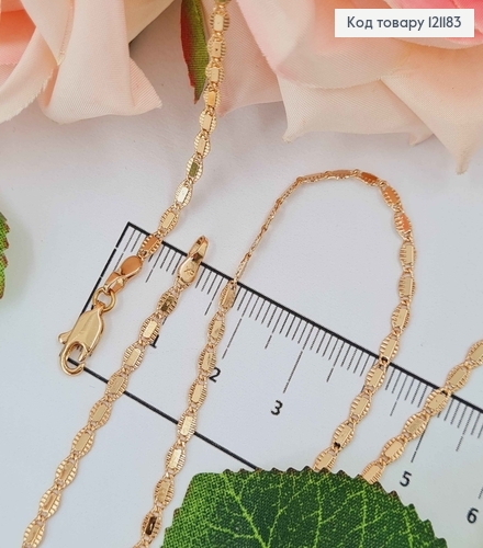 Цепочка плетения овальные пластинки, дл. 50см, шир.2,5мм, Xuping 18K 121183 фото 1