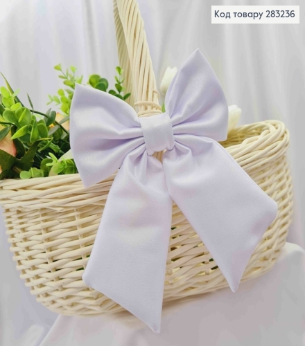 Повязка для корзины Бантик, цвета Белый на завязках, плотный атлас, 13*17см, ручная работа 283236 фото 1