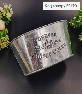 Відерце-кашпо, овальної форми, метал, "Vintage Queen" висота 9см, Польща 591170 фото