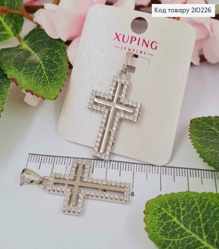 Крестик родованный, в оправе из Камней, размер 3*2см, Xuping 210226 фото 1