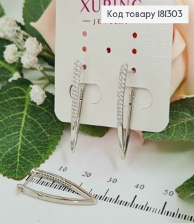 Сережки родовані стріли, 3см, з камінцями, Xuping 181303 фото