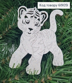 Игрушка на елку деревянная Тигр блеск 9,5*11 см 619051 фото
