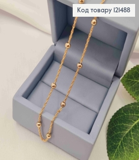 Цепочка Якорное витое плетение с шариками, длина 45см, Xuping 18K 121488 фото