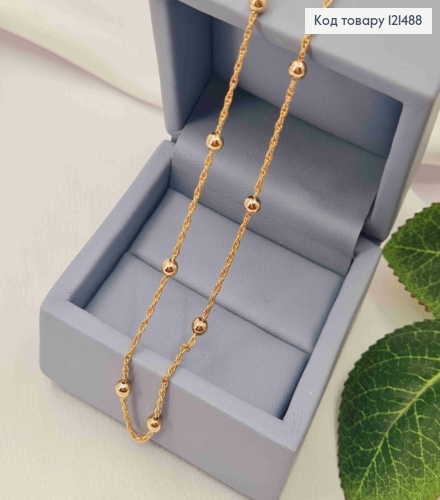 Цепочка Якорное витое плетение с шариками, длина 45см, Xuping 18K 121488 фото 1