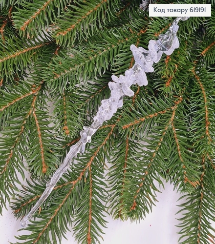 Игрушка на елку Сосулька Прозрачная с инием 26см 619191 фото 1