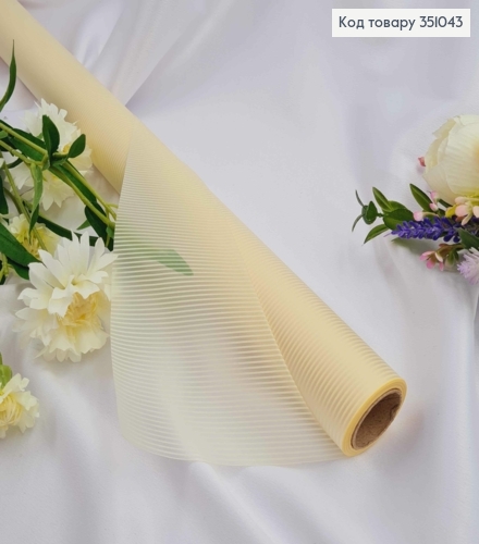 Пленка "Полоски винтажные", светло ЖЕЛТАЯ, "Beige", 65см, длина 9ярдов, S.WMX-03, 2000066942496 351043 фото 1