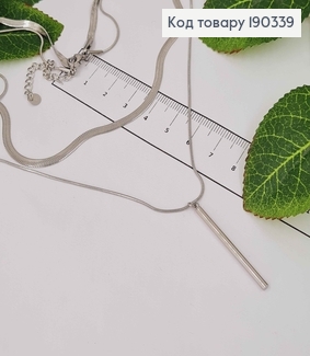 Цепочка родственная 40+5,см, двойная, с подвеской палочкой 3,5см, Xuping 190339 фото