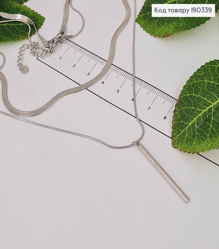 Цепочка родственная 40+5,см, двойная, с подвеской палочкой 3,5см, Xuping 190339 фото 1