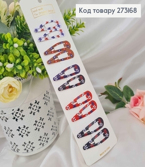 Заколки тік-так 5см, В темних тонах, в квіточки, 10шт/уп 273168 фото