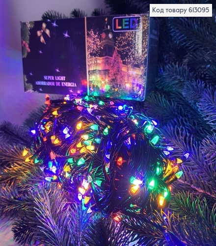 Гирлянда лампочка конус черная проволока 31м 500 LED цветная 613095 фото 1