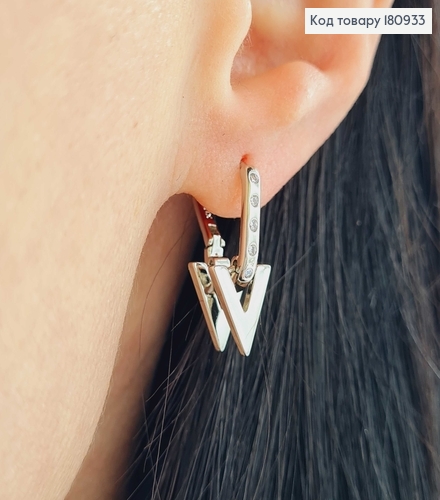 Сережки родовані, Стрілочки з камінцями, англ. заст. Xuping  180933 фото 2