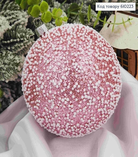 Игрушка шар 100мм "СНЕГОПАД", цвет КРАСНЫЙ, Украина 610223 фото 1