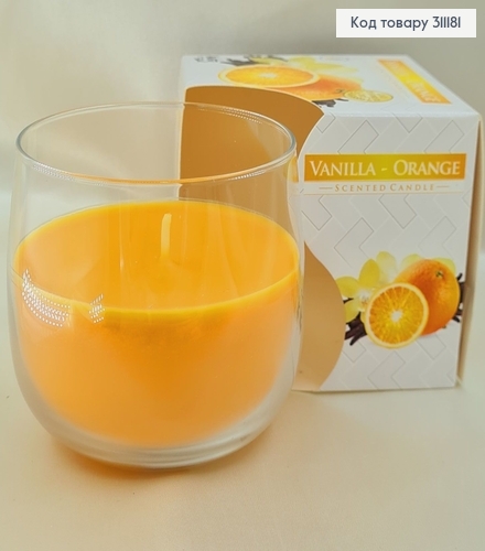 Аромасвечи стакан BISPOL Ваниль -  Апельсин 130 г / 24 часов, 71-37 312032 фото 1