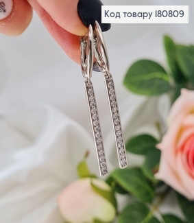 Сережки родовані Пластинка з камнінцями (англ.застібка), 4,5см, Xuping 180809 фото