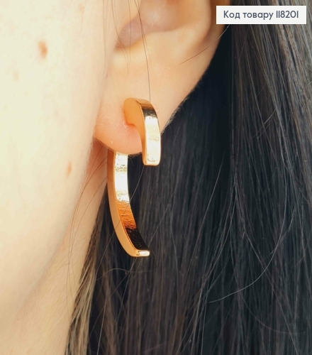 Серьги гвоздики "Коготь Медведя", 2,8см, Xuping 18К 118201 фото 1