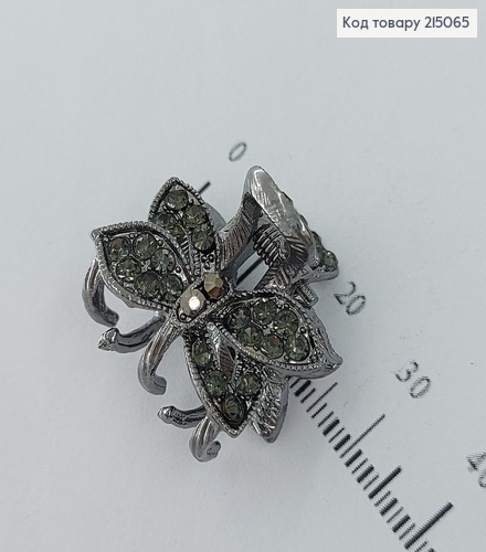 Краб металл Цветочек металлик с камнями 215065 фото 2