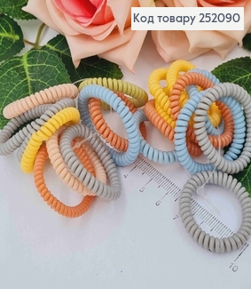 Резинка пружинка, тоненька, діам. 3,5см, кольори в асорт.  252090 фото