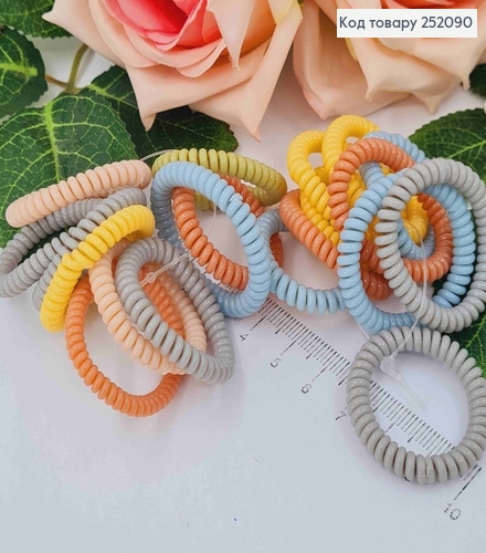 Резинка пружинка, тоненька, діам. 3,5см, кольори в асорт.  252090 фото 1