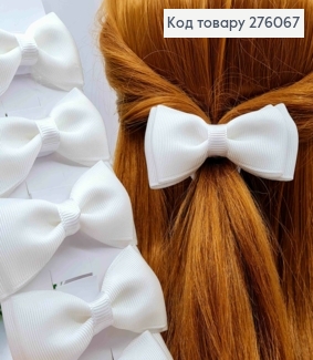 Бант МОЛОЧНЫЙ, на резинке, ткань репс, размер 8*4см, ручная работа 276067 фото