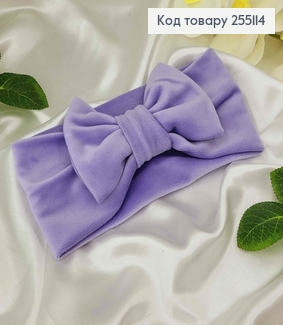 Повязка Бант, мягкий велюр, детская, ЛИЛОВЫЙ, 20*9см, ручная работа, Украина. 275216 фото