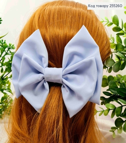 Бант БЛАКИТНОГО кольору, на заколці стріла, тканина стрейч-котон, розмір 15,5*11см 255260 фото 1