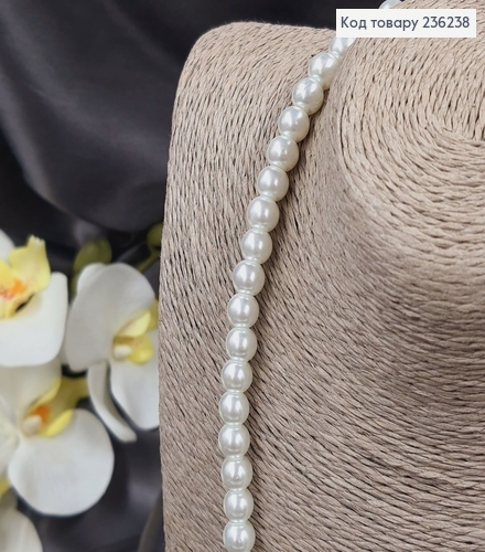 НАМИСТО Буси з перлинок 8мм Білі, 50см 236238 фото 2