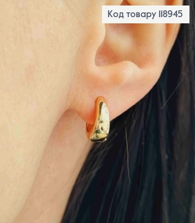 Серьги кольца расширены вниз, диаметр 1,2см, Xuping 18K 118945 фото