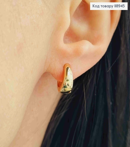 Серьги кольца расширены вниз, диаметр 1,2см, Xuping 18K 118945 фото 1