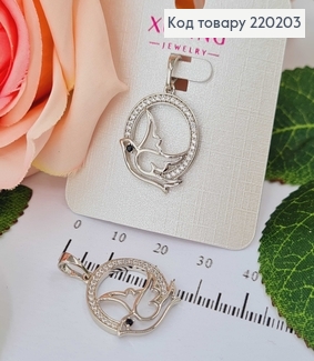 Підвіска Пташечка в обідку з камінцями, Xuping 18K 220203 фото