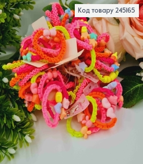 Резинка дитяча (50шт/уп), з фігурними Бусинками, Яскравих кольорів, 3,5см 245165 фото