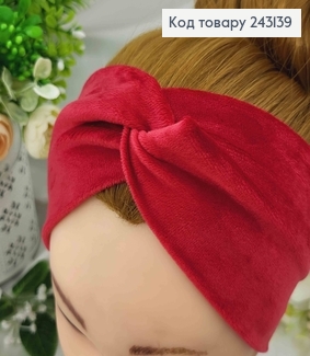 Повязка, мягкий велюр, детская, Бордовая, 19*9см, ручная работа, Украина. 243139 фото