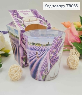 Аромасвічка стакан  Lavender kiss /  FRESH  LAVENDER , 115г/30год. горіння, Польща 331083 фото