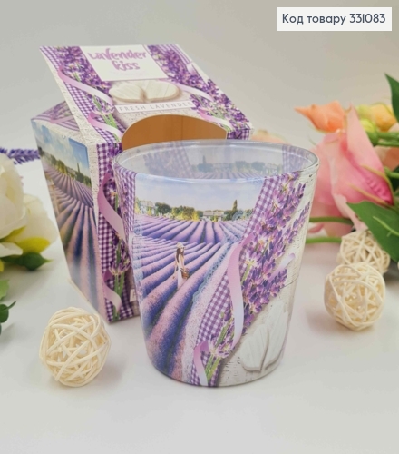 Аромасвечка стакан Lavender kiss/FRESH LAVENDER, 115г/30год. горение, Польша 331083 фото 1