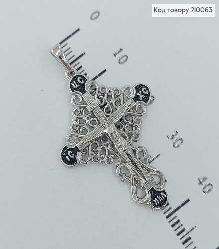 Крестик с распятием 2,3х3,2 см родироване медзолото Xuping 210063 фото 2