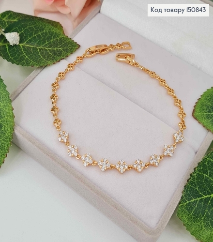 Браслет Van Cleef, с камешками, дл.17,5+2см, Xuping 18K 150843 фото 1