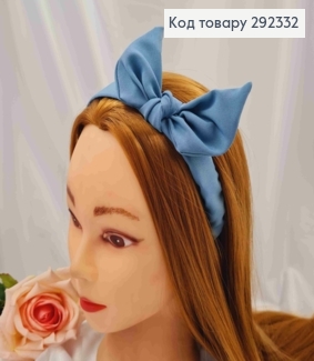 Обруч пластик в ткани "Солоха", Серо-Синего цвета, 2,5см, ручная работа, Украина. 292332 фото