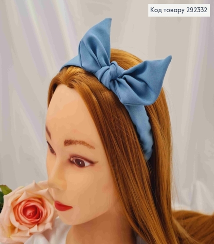 Обруч пластик в ткани "Солоха", Серо-Синего цвета, 2,5см, ручная работа, Украина. 292332 фото 1