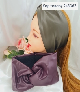 Повязка Екокожа на флисе БОРДО/ХАКИ в ассорт., 23*11,5см, Украина 275016 фото