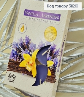 Аромасвічка таблетка BISPOL Ваніль лаванда  6 шт/ 4 годин, 15-149 311210 фото