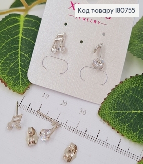 Сережки родовані гвіздки "Мелодія" з камінцями, Xuping 180755 фото