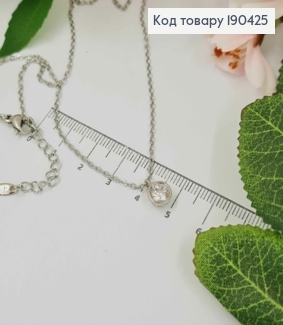 Цепочка родовая, Якорное плетение с подвеской Камешок в оправе 7мм, длина 45+3см, Xuping 190425 фото