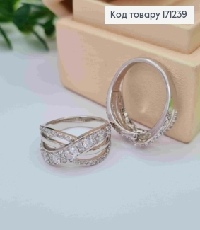 Кольцо родованное украшено Блестящими камнями, Xuping 171239 фото