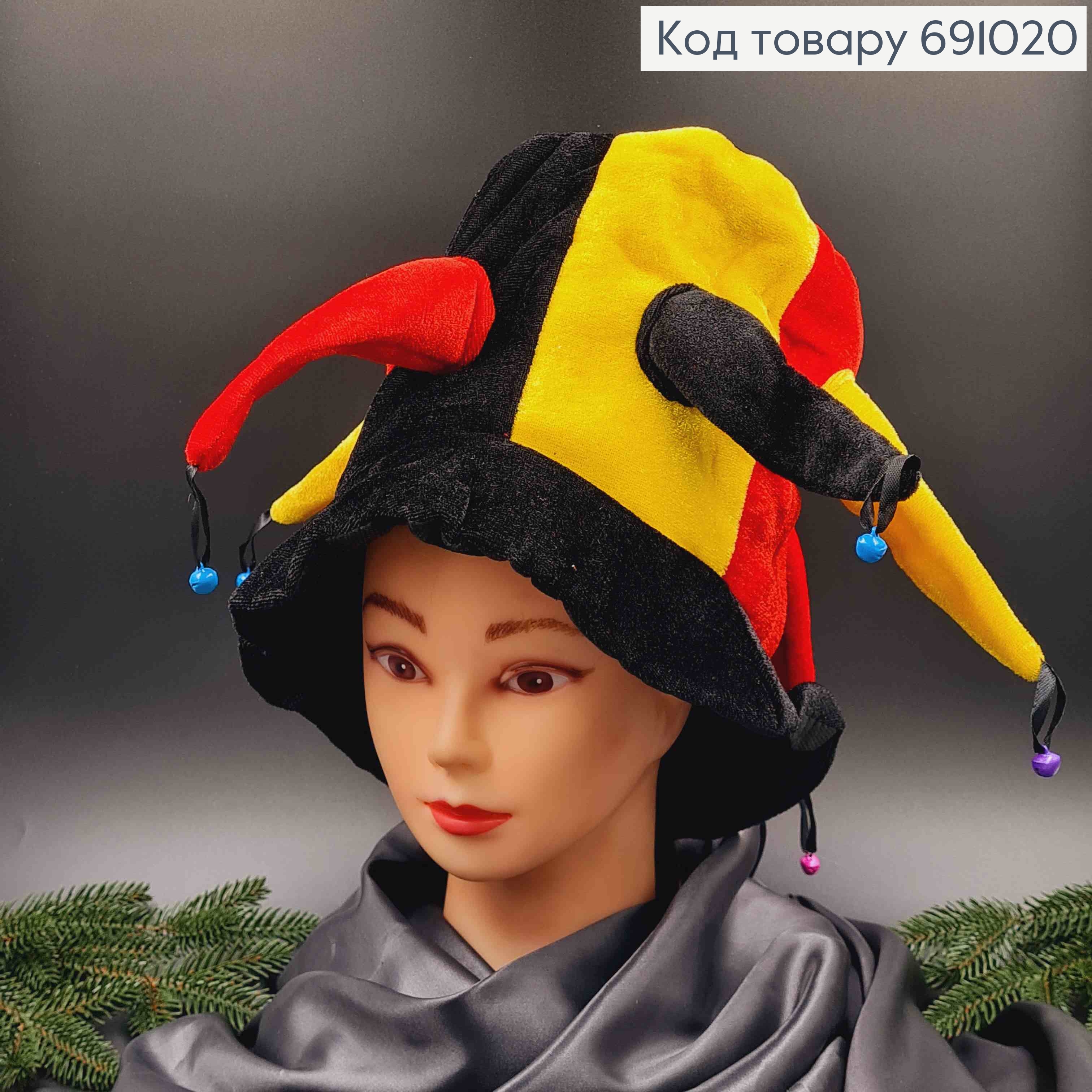 Шапочка Шута, карнавальная, с колокольчиками, диам. 27см 691020 фото 1