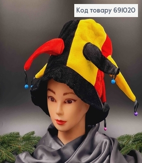 Шапочка Шута, карнавальна, з дзвониками, діам. 27см 691020 фото