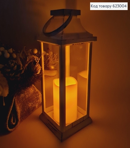 Ліхтарик  прозорий   31 см на батарейках білий 623004 фото 2